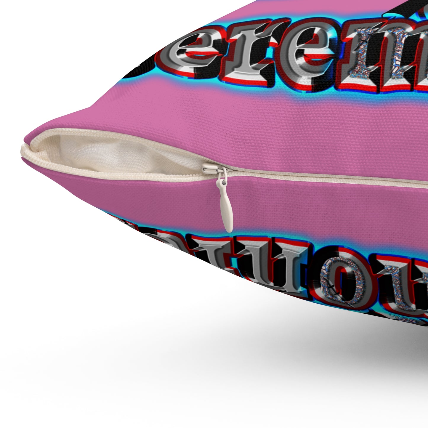 em cee squared - Spun Polyester Square Pillow - (light pink)