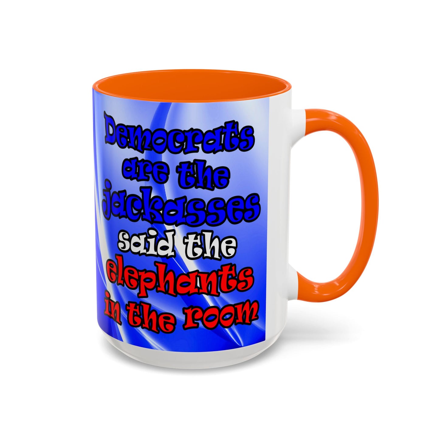 donkeys and elephants - Accent Mug (blue-white wave)