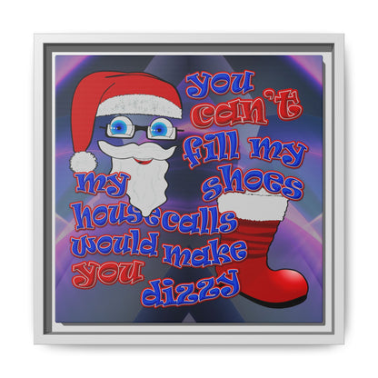santa's shoes - framed canvas art (grey-pink wave)