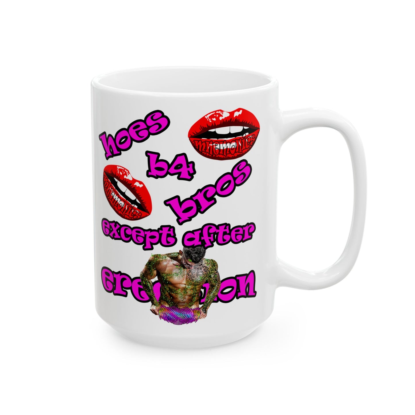 hoes b4 bros - White Mug (white)