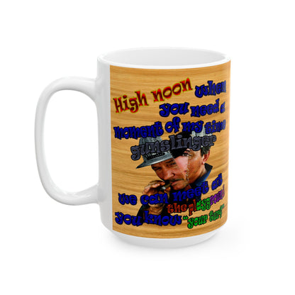 high noon - White Mug (butterscotch wood finish)