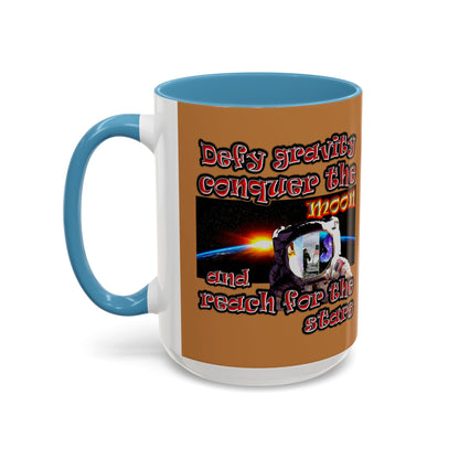 defy conquer reach - Accent Mug (light brown)
