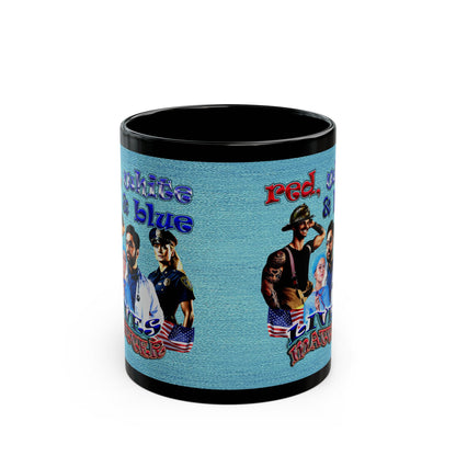 rw&b lives matter - Black Mug (faded blue)