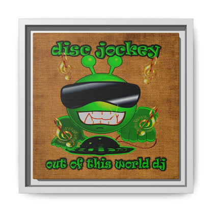 disc jockey - framed canvas art (brown papyrus)