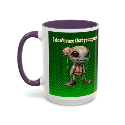 I don't care that your grey - Accent Mug (logo green)