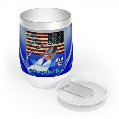 shoot for the stars - Chill Wine Tumbler (blue-white wave)