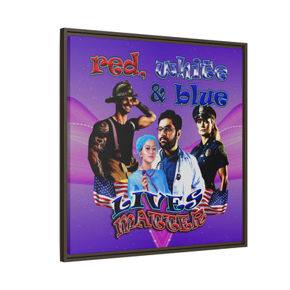rw&b lives matter - framed canvas art (purple-pink wave)
