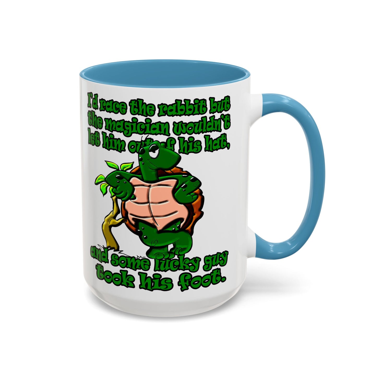 turtle race - Accent Mug (white)