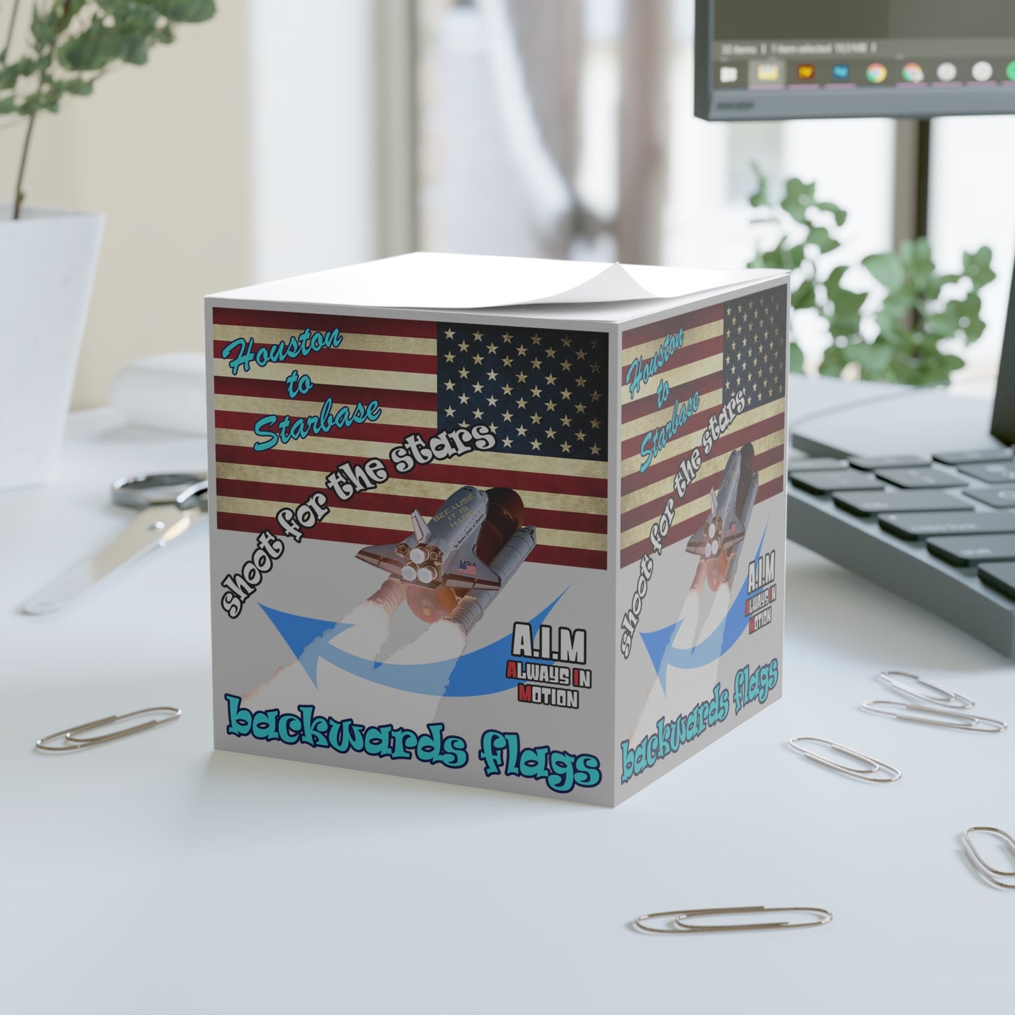 shoot for the stars - note cube (light grey)