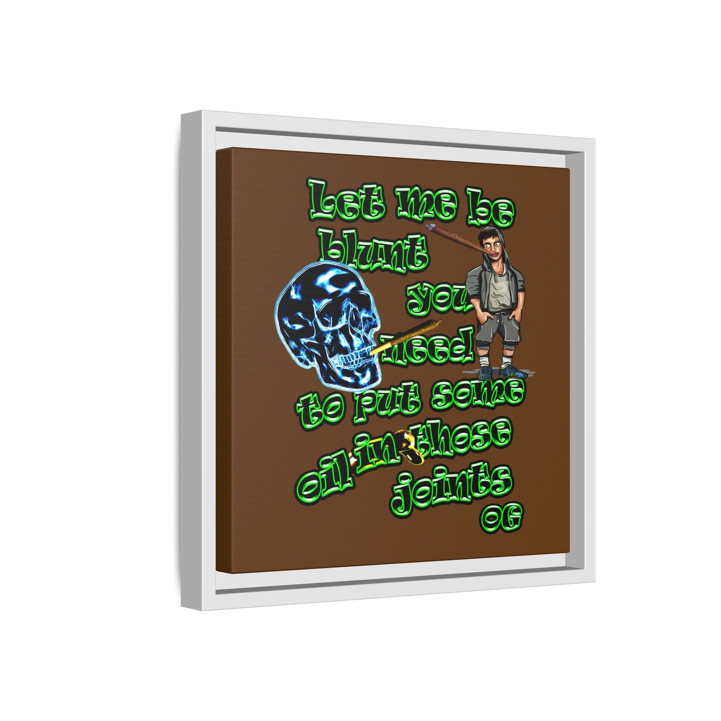 og - framed canvas art (brown)