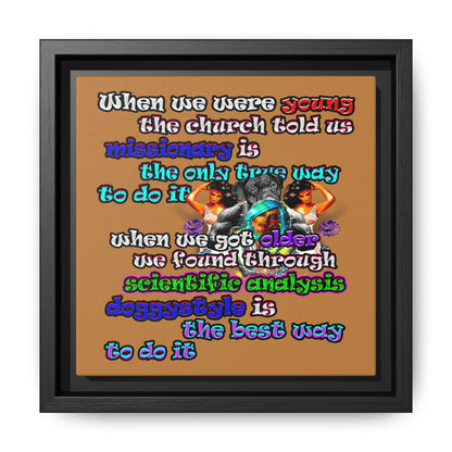 doggystyle - framed canvas art (light brown)
