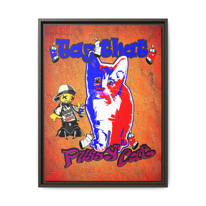tag that - framed canvas art (burnt orange)