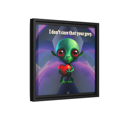 I don't care that your grey - framed canvas art (grey-pink wave)