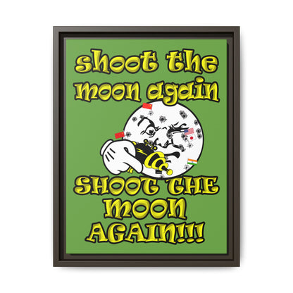 shoot the moon again - framed canvas art (green)