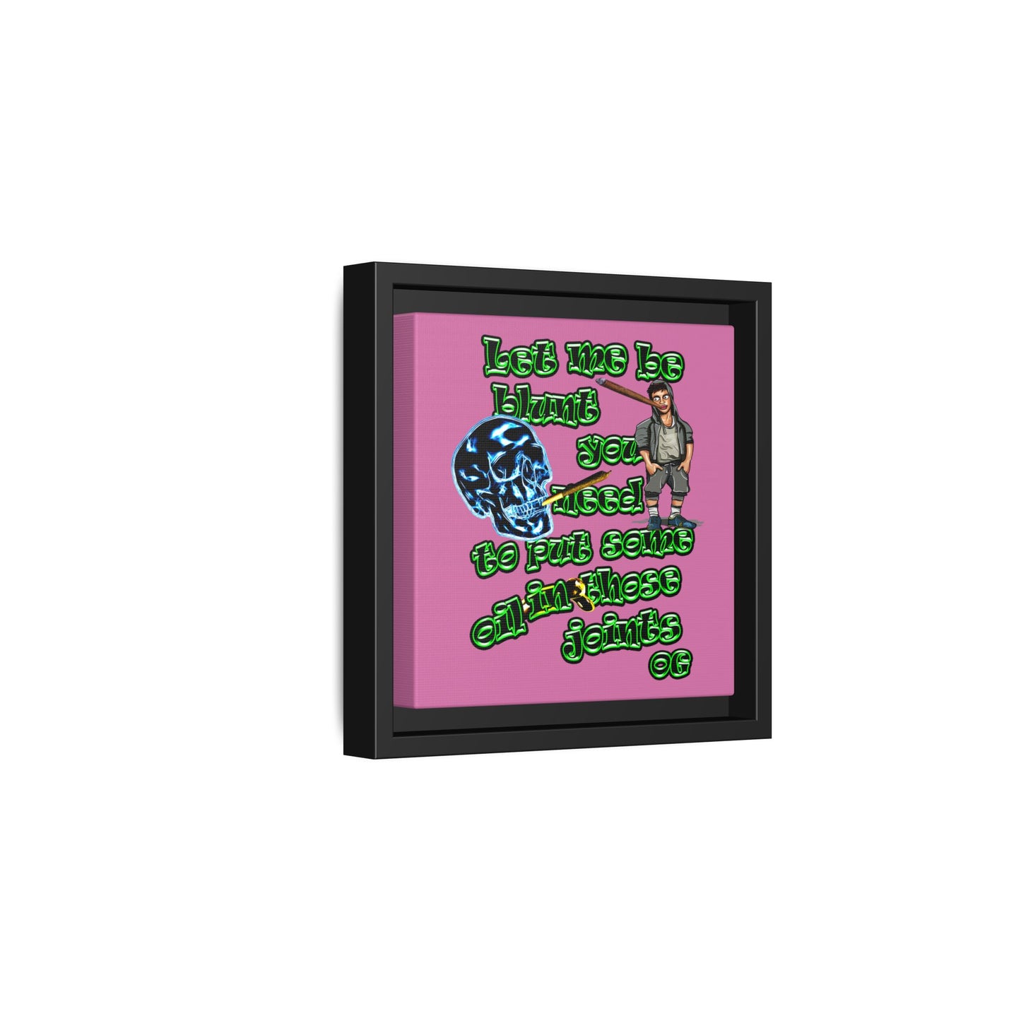 og - framed canvas art (light pink)