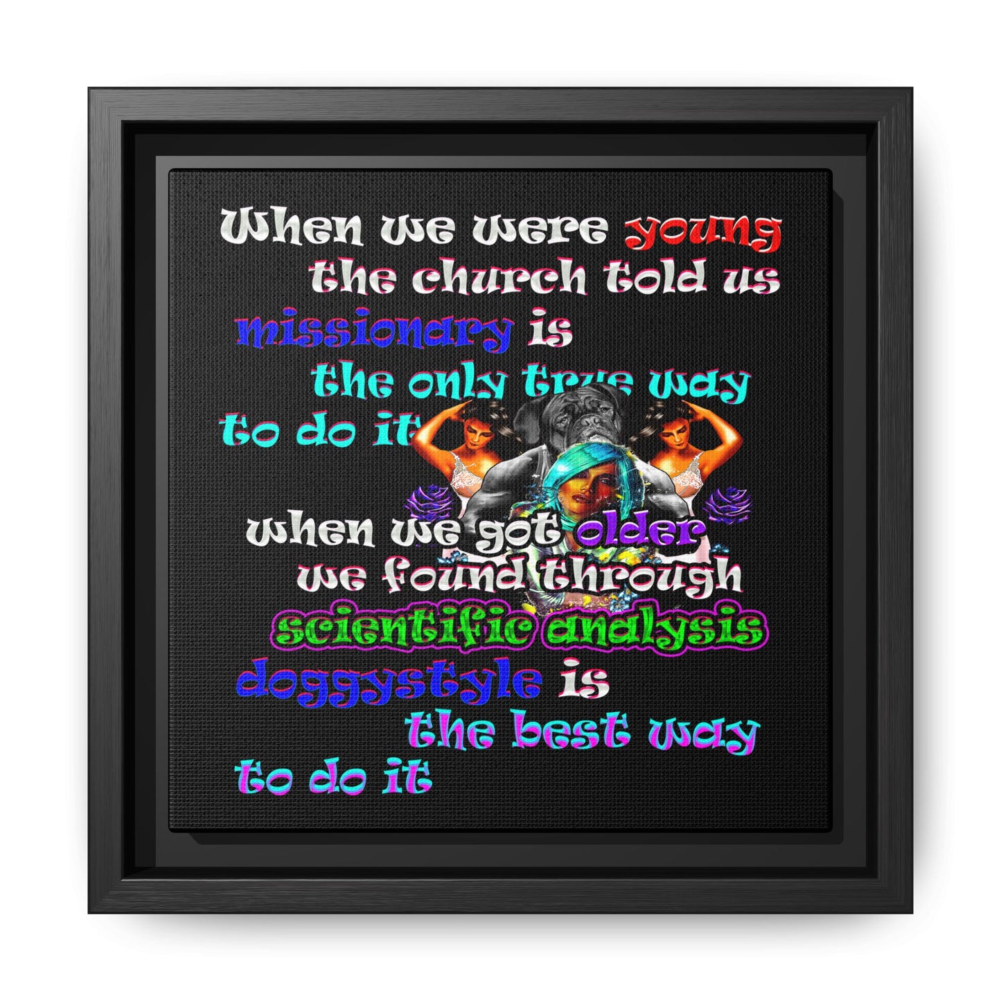 doggystyle - framed canvas art (black)
