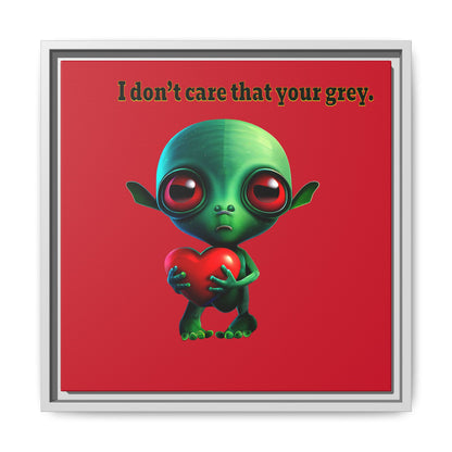 I don't care that your grey - framed canvas art (dark red)
