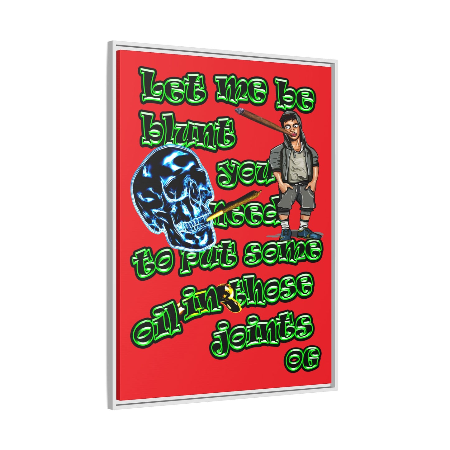 og - framed canvas art (red)