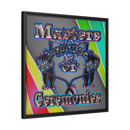 em cee squared - framed canvas art (rainbow split)