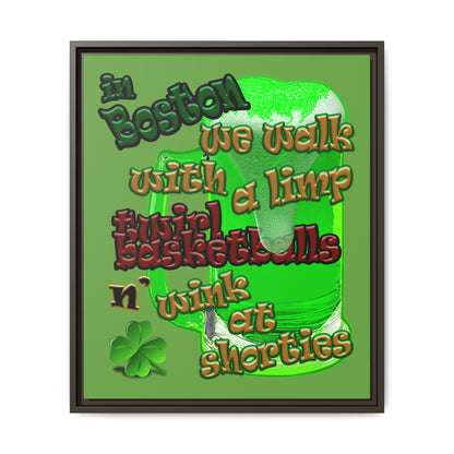 celtics logo - framed canvas art (green)