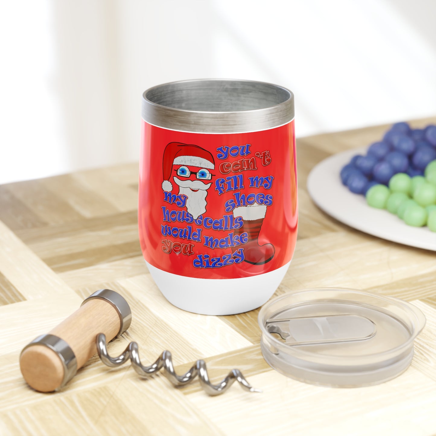 santa's shoes - Chill Wine Tumbler (red)