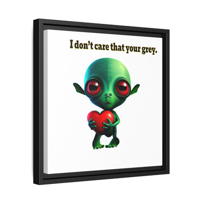 I don't care that your grey - framed canvas art (white)