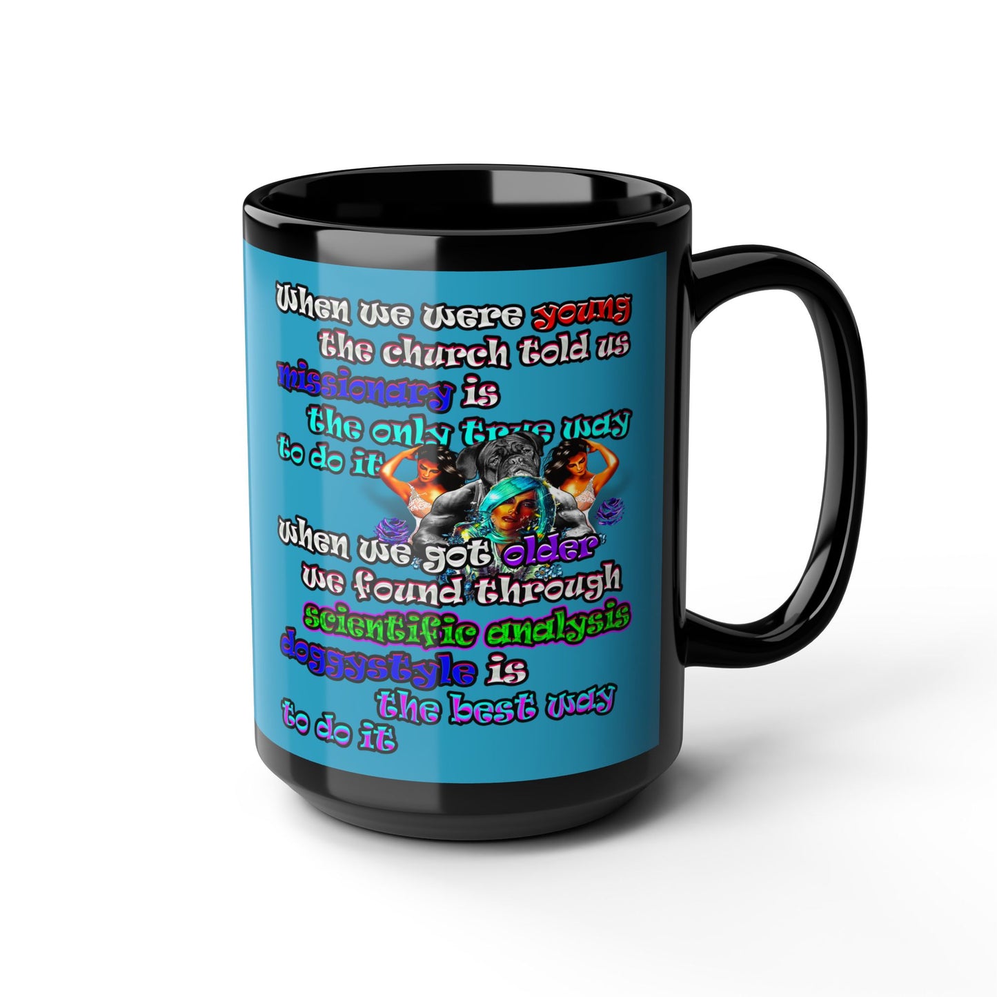doggystyle - Black Mug (turquoise)