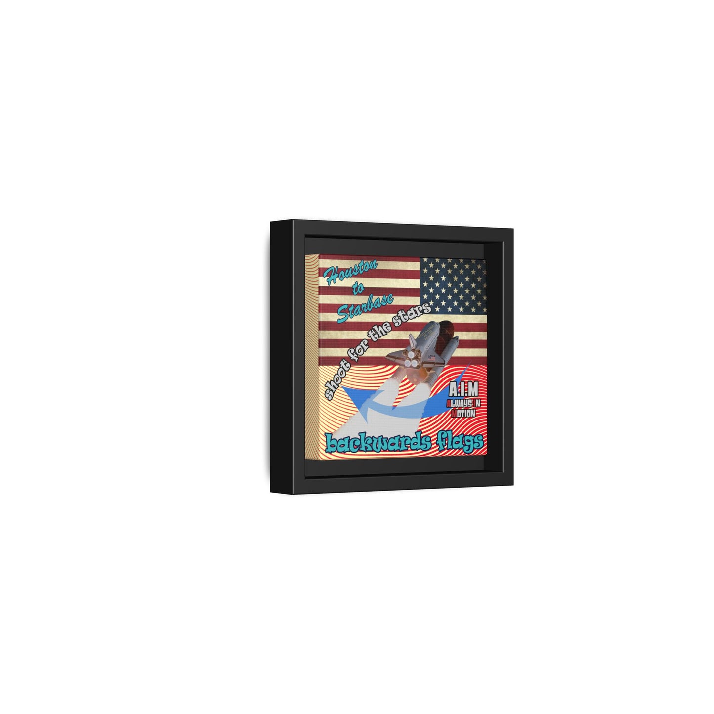 shoot for the stars - framed canvas art (yellow-orange wave)