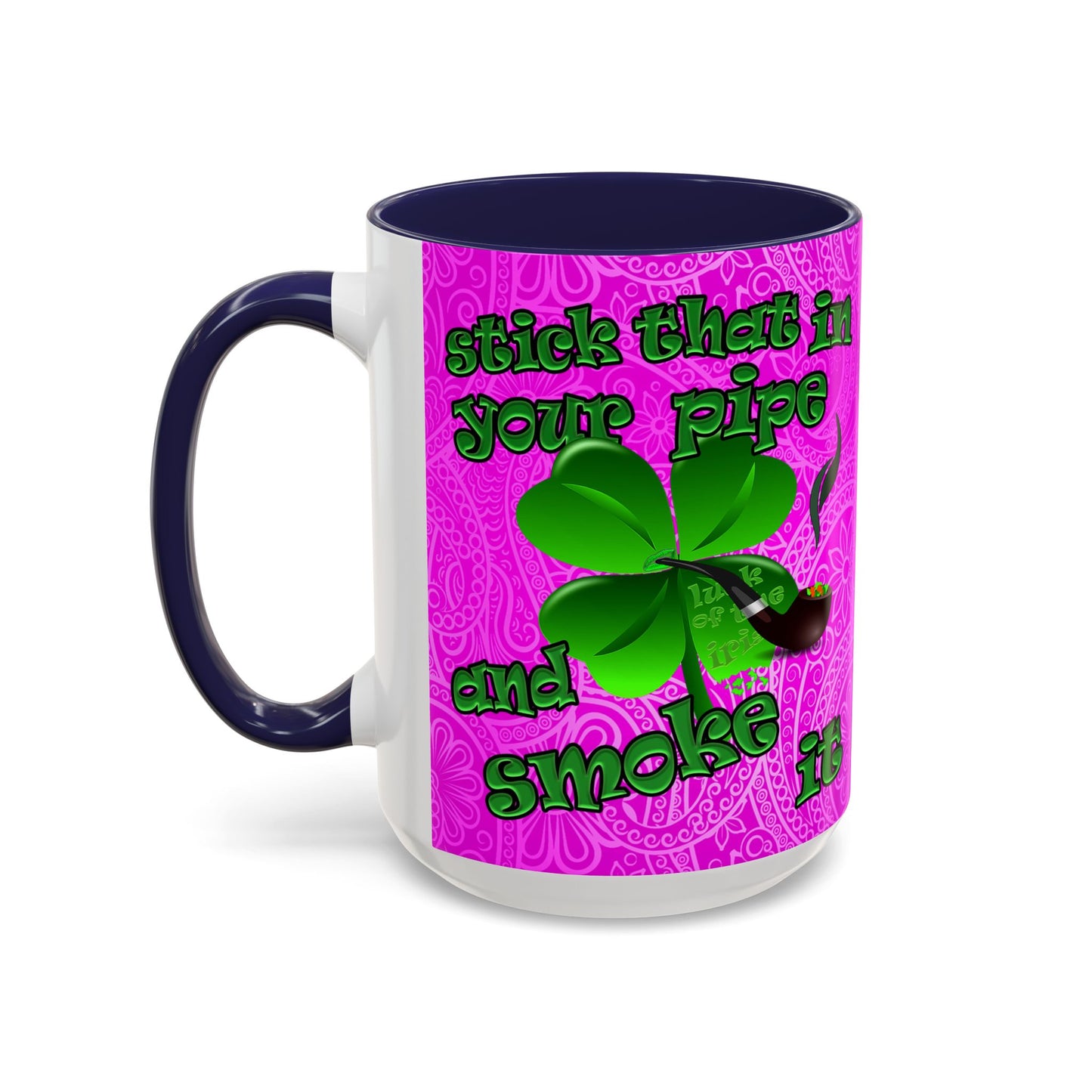 celtics logo - Accent Mug (pink swirl)