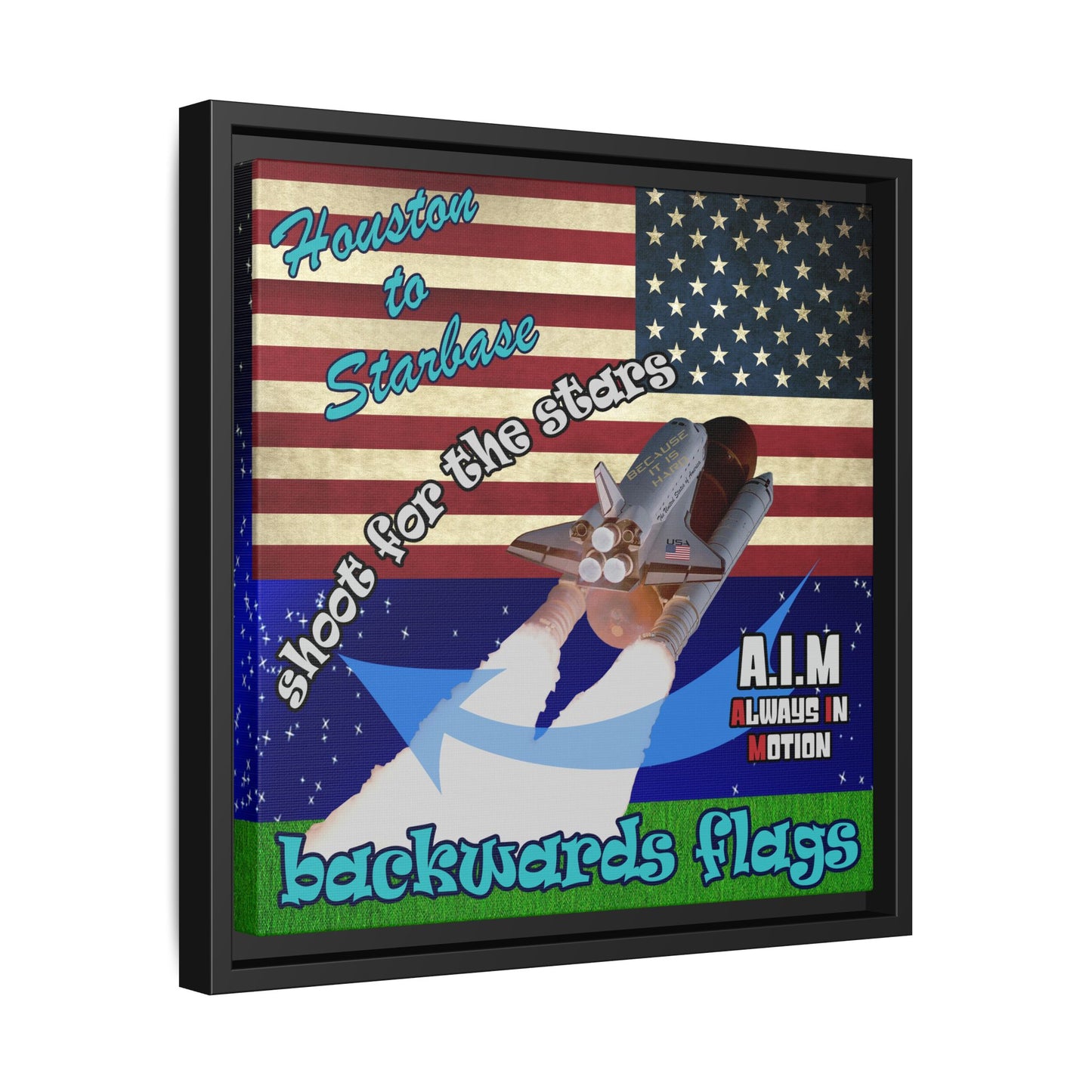 shoot for the stars - framed canvas art ('snoops' background)