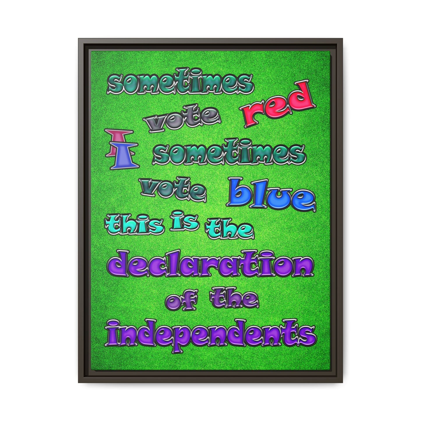 declaration of the independents - framed canvas art (green turf)