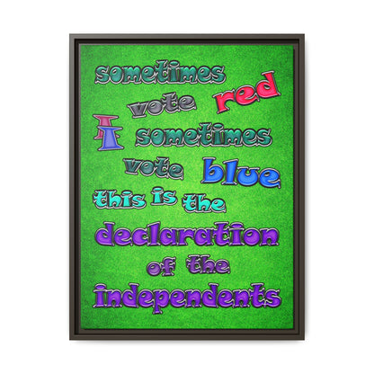 declaration of the independents - framed canvas art (green turf)