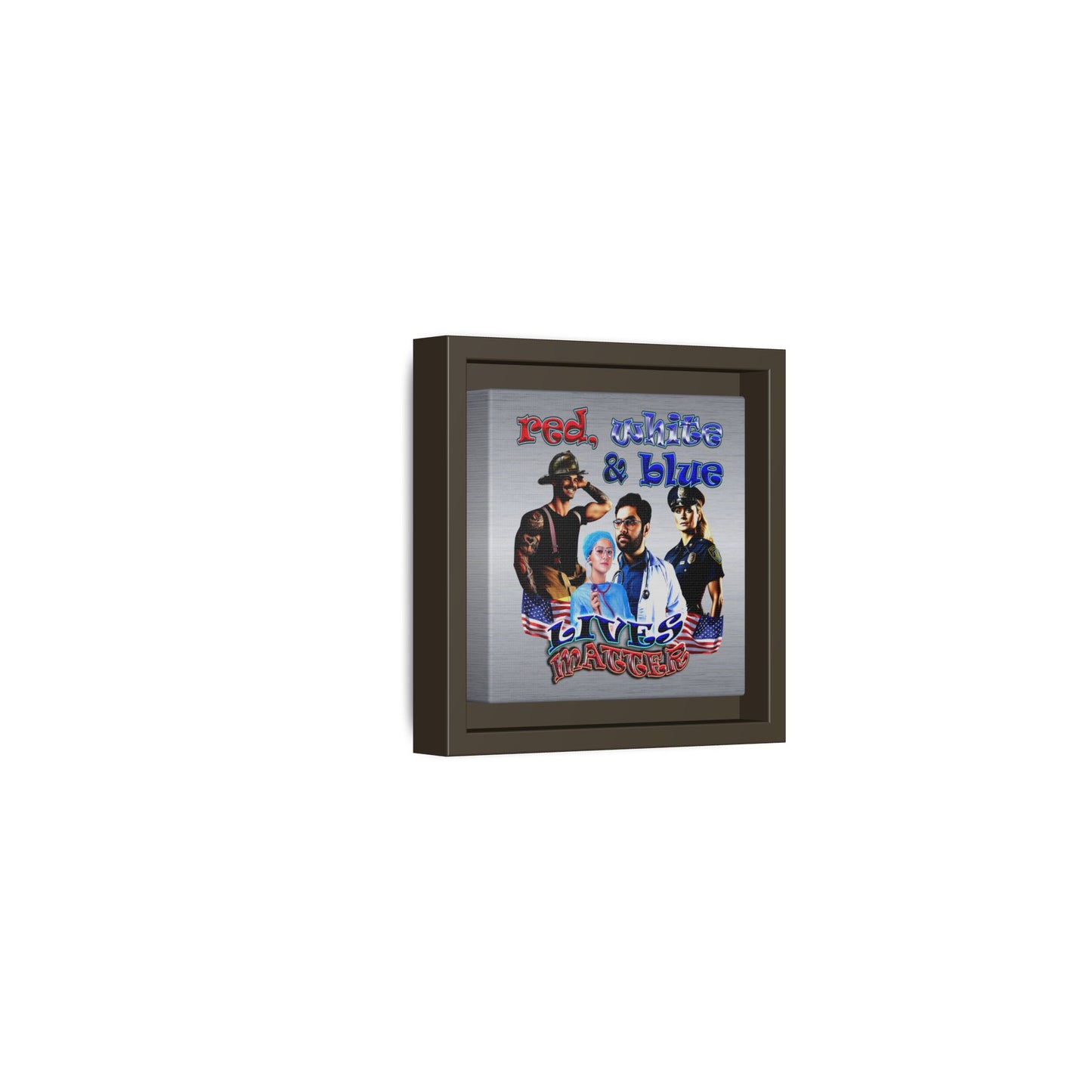 rw&b lives matter - framed canvas art (brushed nickel)
