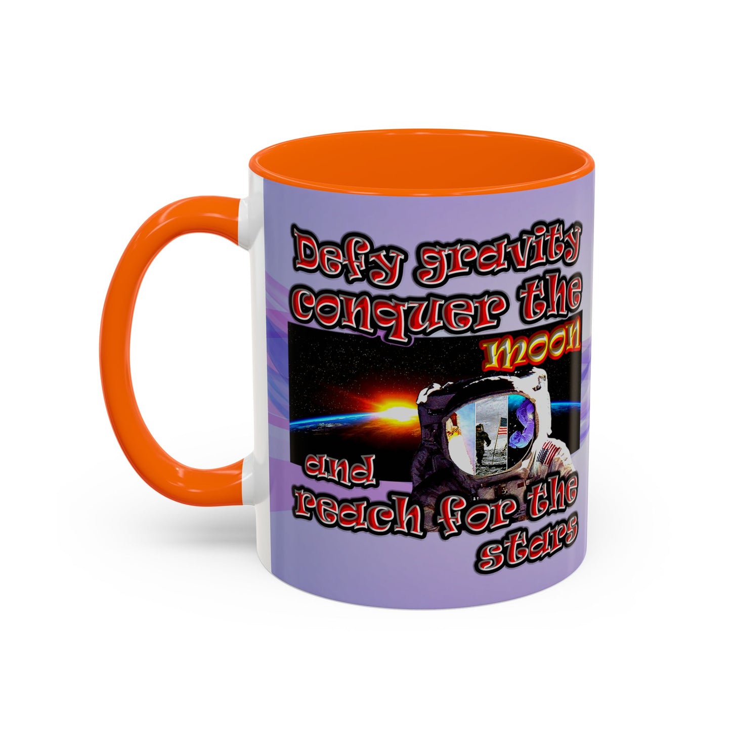 defy conquer reach - Accent Mug (light blue-pink wave)