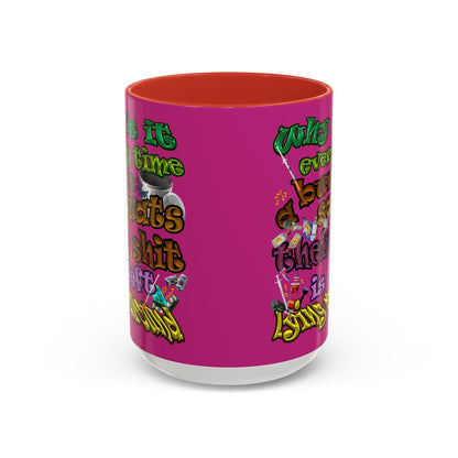 the bum's shit - Accent Mug (pink)