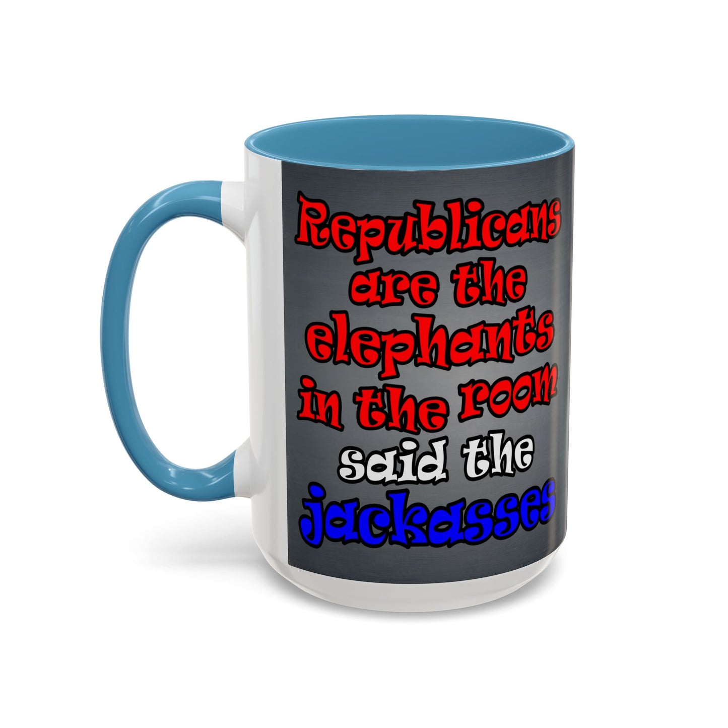 donkeys and elephants - Accent Mug (grey-light grey)