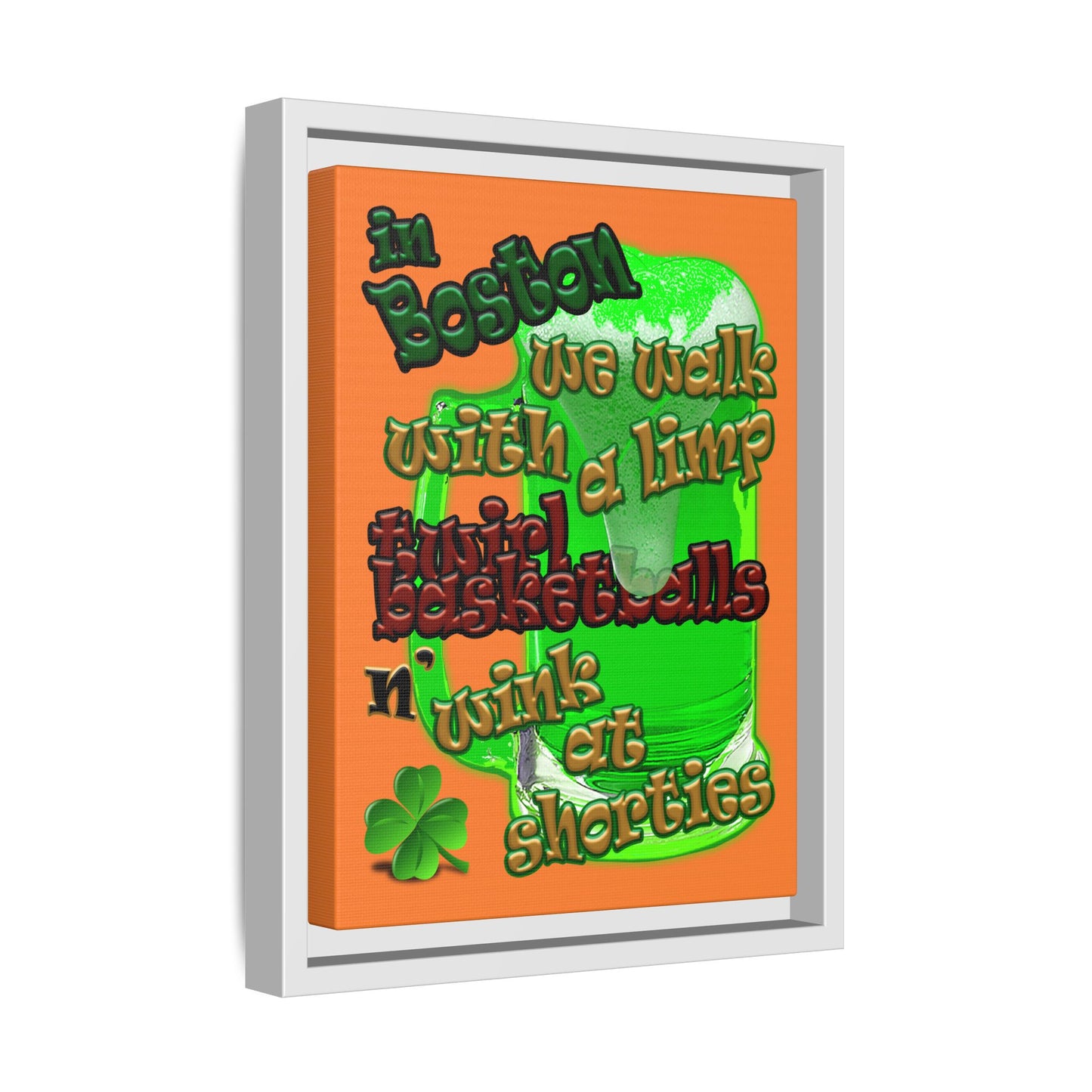 celtics logo - framed canvas art (crusta)