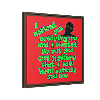 noticed you noticing - framed canvas art (red)