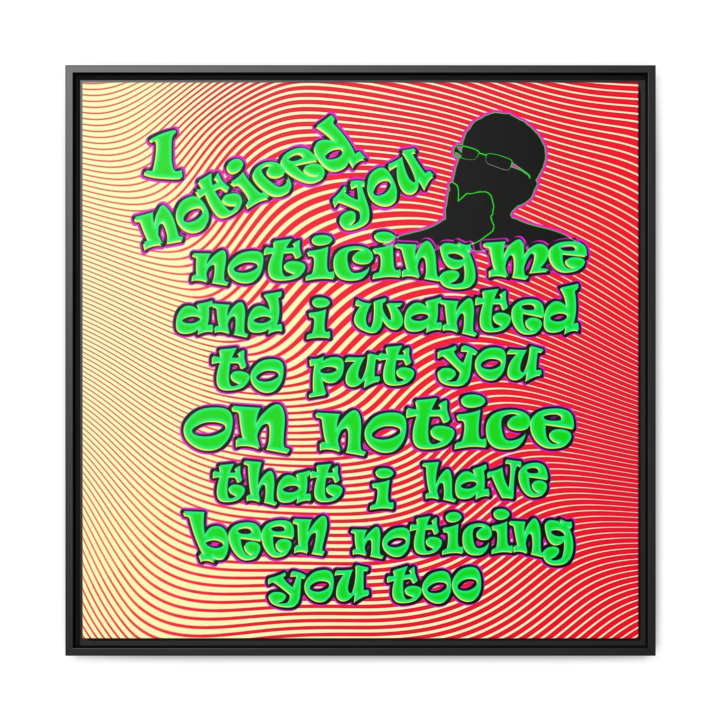 noticed you noticing - framed canvas art (yellow-orange wave)