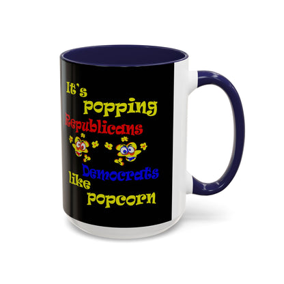 popping like popcorn - Accent Mug (black)