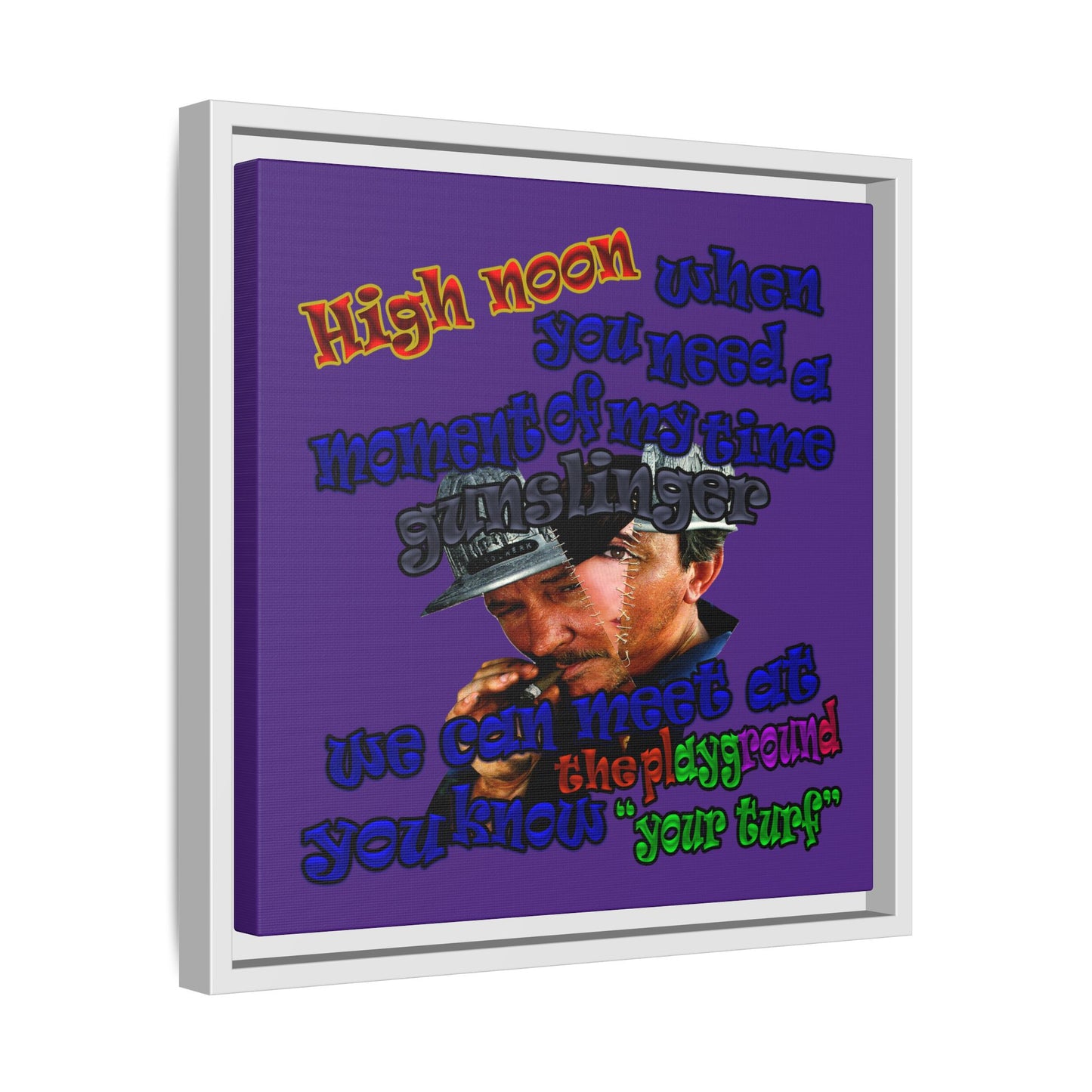 high noon - framed canvas art (purple)