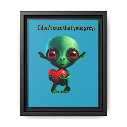 I don't care that your grey - framed canvas art (turquoise)