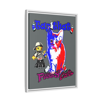 tag that - framed canvas art (dark grey)