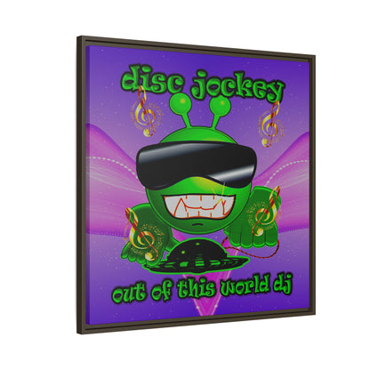 disc jockey - framed canvas art (purple-pink wave)