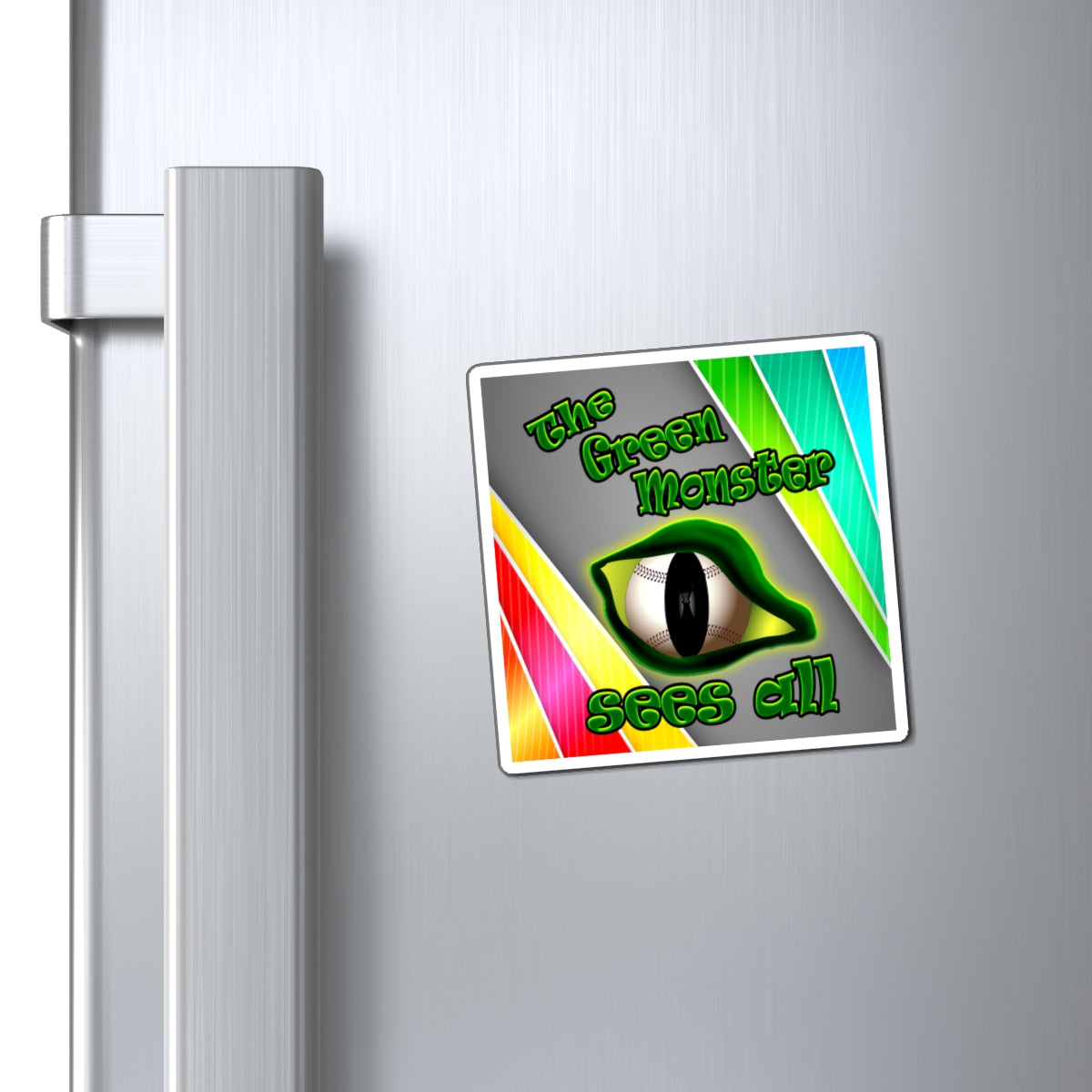 green monster - Magnets - (rainbow split)