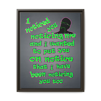 noticed you noticing - framed canvas art (grey-light grey)