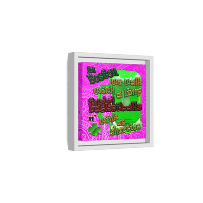 celtics logo - framed canvas art (pink swirl)