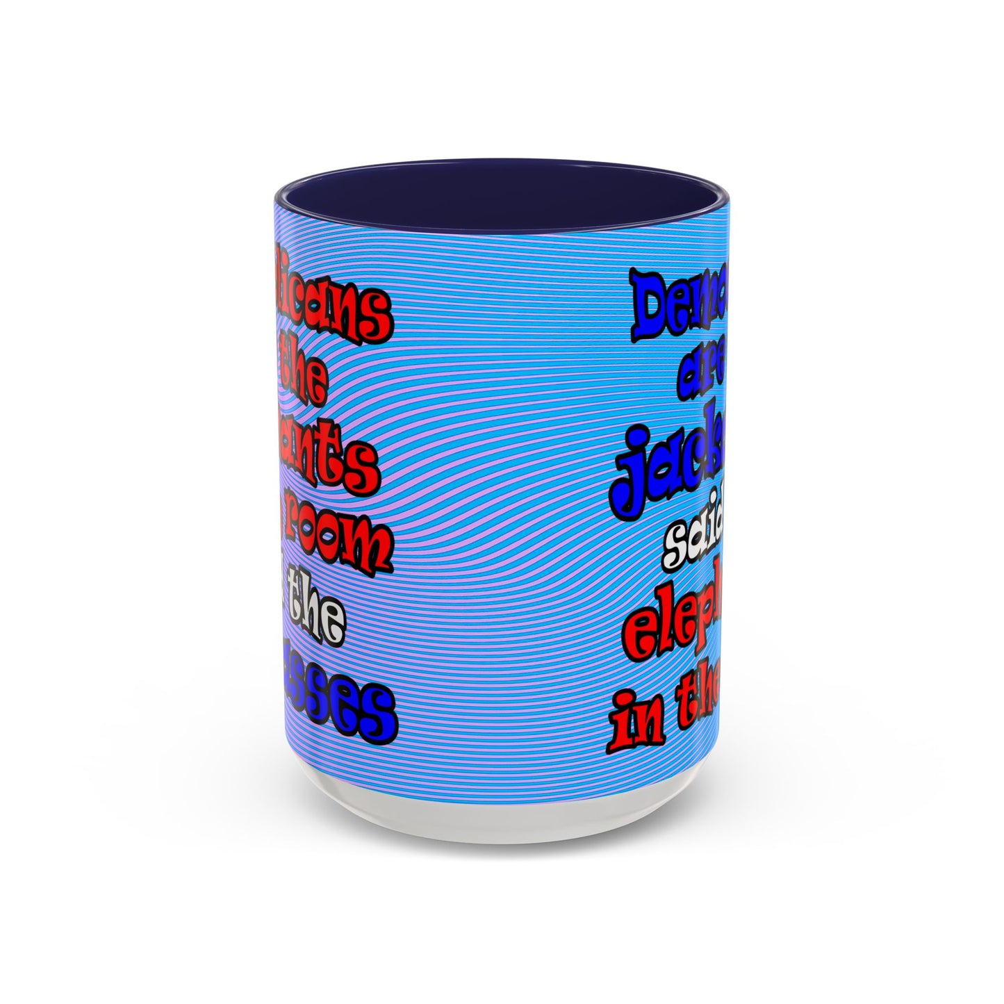 donkeys and elephants - Accent Mug (light blue-purple wave)