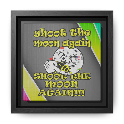 shoot the moon again - framed canvas art (rainbow split)