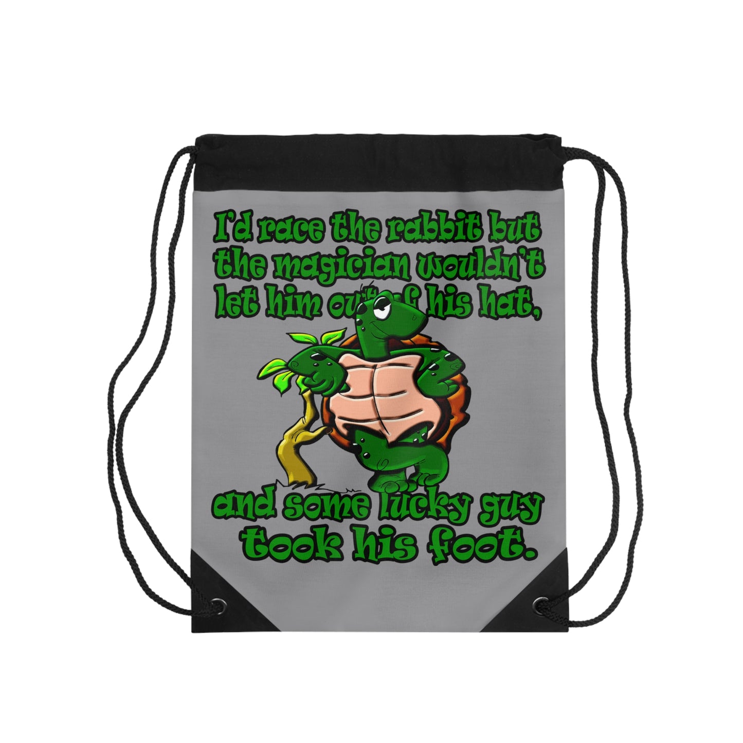 turtle race - Drawstring Bag (grey)